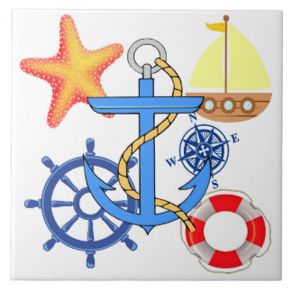 Nautical Ceramic Tile Kakelplatta