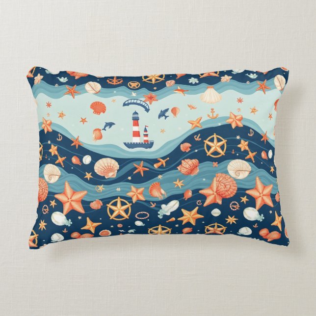 Nautical Charm Dekorativ kudde - Set Sail i Stil (Framsidan)