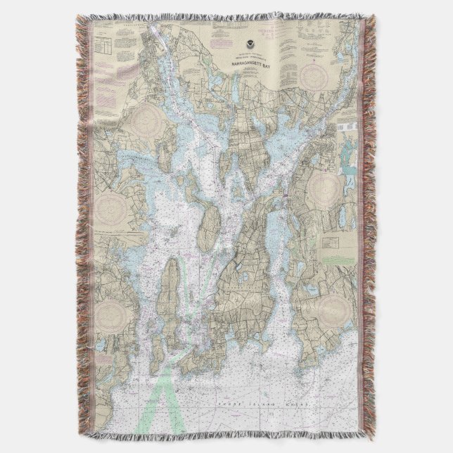 Nautical Chart 13221 i Narragansett Bay Filt (Framsidan Vertikal)