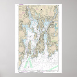 Nautical Chart 13221 i Narragansett Bay Poster