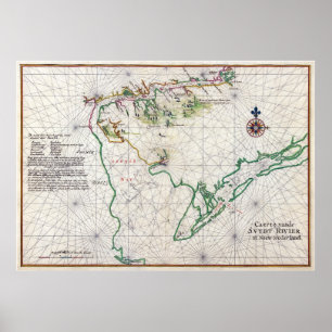 Nautical Chart of Zwaanendael and Delaware Bay Poster