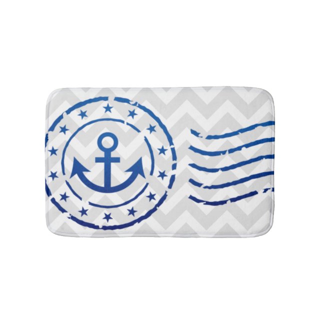Nautical Chevron & Anchor Seal Badrumsmatta (Framsidan)