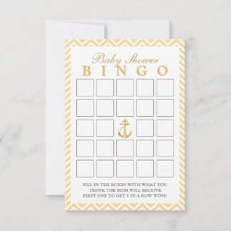 Nautical Chevron Rand Baby Shower Bingo Cards