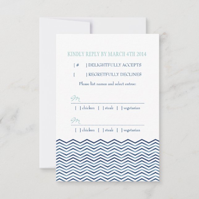 Nautical Chevron Vågar-svarskort OSA Kort (Framsida)