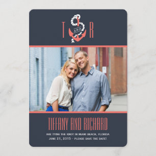 Nautical Chic Bröllop spara datum Card Datumet