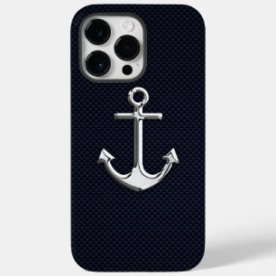 Nautical Chrome Anchor on Carbon Fiber Print
