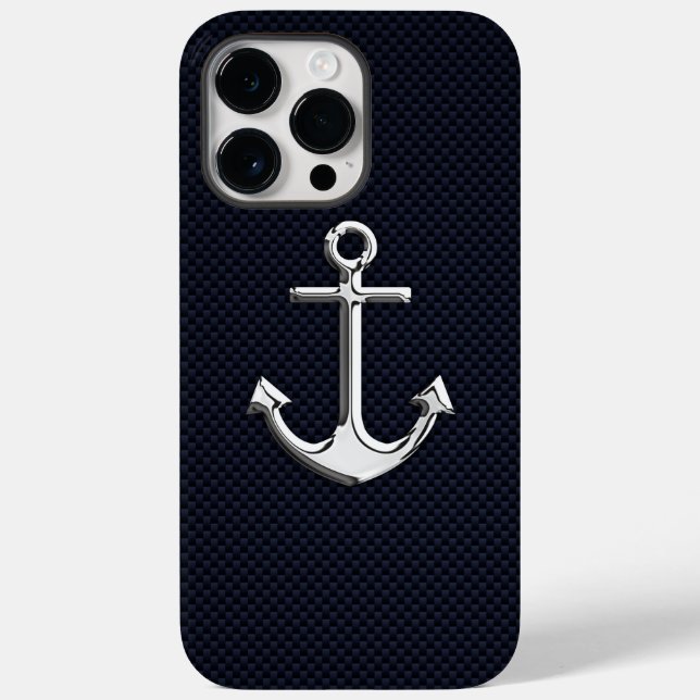 Nautical Chrome Anchor on Carbon Fiber Print (Baksida)
