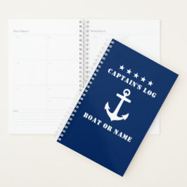 Nautical Classic Anchor 5 Stars kapten's Log Navy