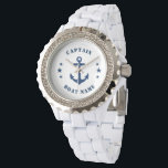 Nautical Classic Anchor Kapten Boat eller Namn Armbandsur<br><div class="desc">En nautisk Frakt Anchor med kapten Rank eller annan titel och Ditt namn eller Boat Namn på en Snyggt Wrist Watch. Pocket Watch i personligen kommer inte bara att vara tid utan är också en roligt-konversation i biet. Perfekt för Fars dag men ger också en underbar gåva till alla tillfälle....</div>