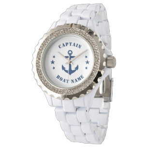 Nautical Classic Anchor Kapten Boat eller Namn Armbandsur