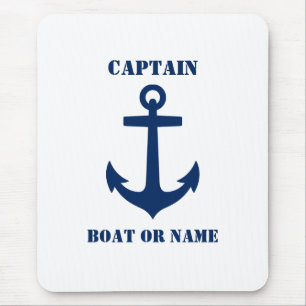 Nautical Classic Anchor Kapten Boat eller Namn Musmatta