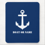 Nautical Classic Anchor Your Boat eller Namn Blue Musmatta<br><div class="desc">Nautical Classic Anchor med Personlig Namn eller Namn Mouse Pad.</div>