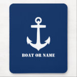 Nautical Classic Anchor Your Boat eller Namn Blue Musmatta<br><div class="desc">Nautical Classic Anchor med Personlig Namn eller Namn Mouse Pad.</div>