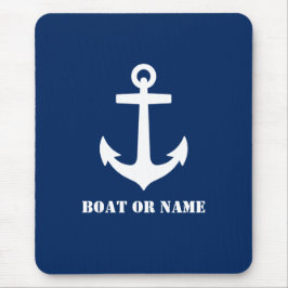 Nautical Classic Anchor Your Boat eller Namn Blue Musmatta