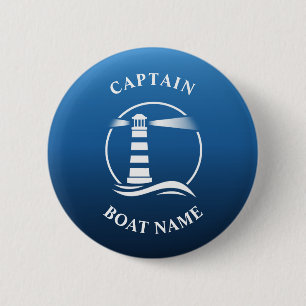 Nautical Classic Light Kapten Boat Namn Navy Blue Knapp