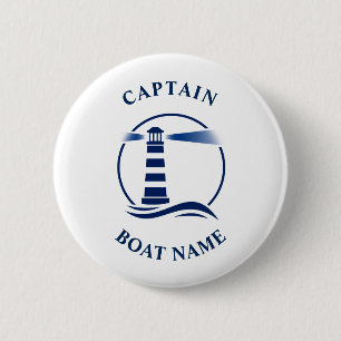 Nautical Classic Light Kapten Boat Namn Navy Blue Knapp