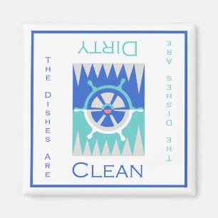 Nautical Clean eller Dirty Dishwasher Magnet