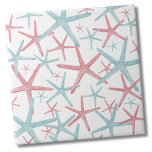 Nautical Coastal Beach Mönster Kakelplatta<br><div class="desc">En söt och trendig rosa- och tealstrand mönster med svält. Du kan till och med lägga till en annan bakgrund i färg för att ändra utseendet. Om du vill använda den här plattan som en liten underlägg eller trivet för en drink eller platta... eller om du vill gå stor med...</div>