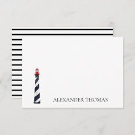 Nautical Coastal Black and White Lighthouse