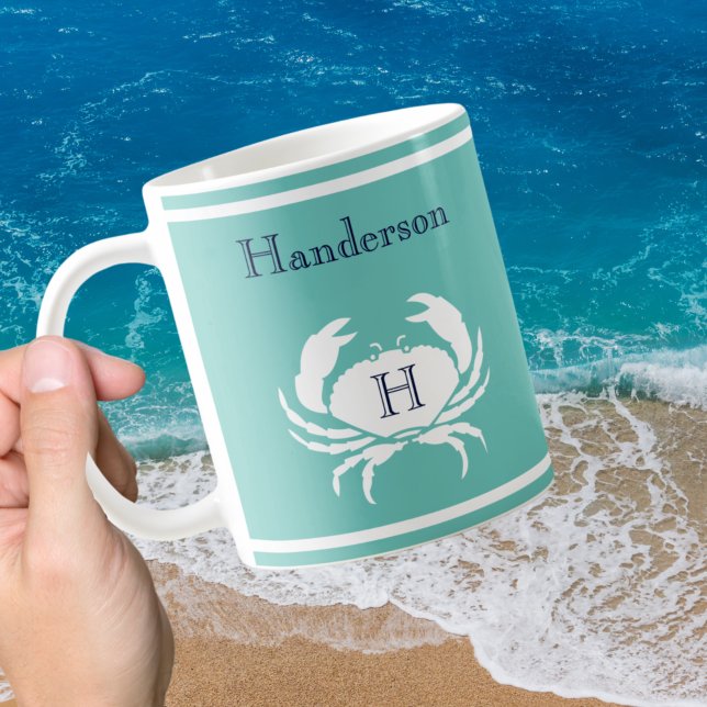 Nautical Cof för marinblå marinblå marinkråm Kaffemugg (Skapare uppladdad)