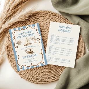 Nautical Compass and Dolphin Sailing Bachelorette Inbjudningar