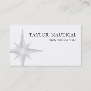 Nautical Compass Sailing and Boating White Visitkort