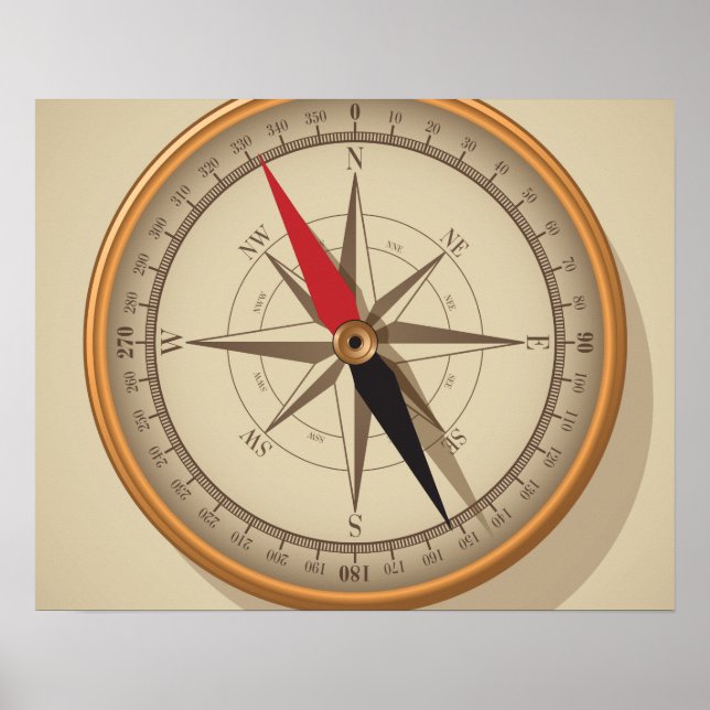 Nautical Compass Steampunk Poster (Framsidan)