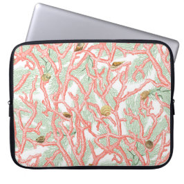 Nautical Coral Grenar Seashells Laptop Fodral