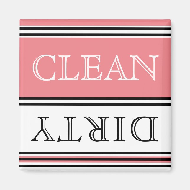 Nautical Coral Peach Dishwasher Dirty Clean Magnet (Framsidan)