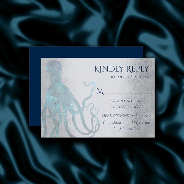 Nautical Cosmic Octopus | Sea Life Themme Entree OSA Kort (Skapare uppladdad)