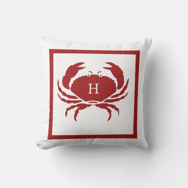 NAUTICAL CRAB Red White Kudde (Framsida)