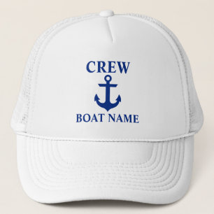 Nautical Crew Boat Namn Anchor White Keps