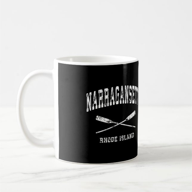 Nautical Crossed för Narragansett Rhode island Vin Kaffemugg (Vänster)