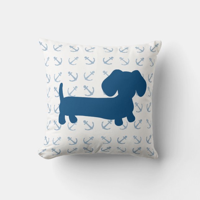 Nautical Dachshund Pillow Kudde (Framsida)