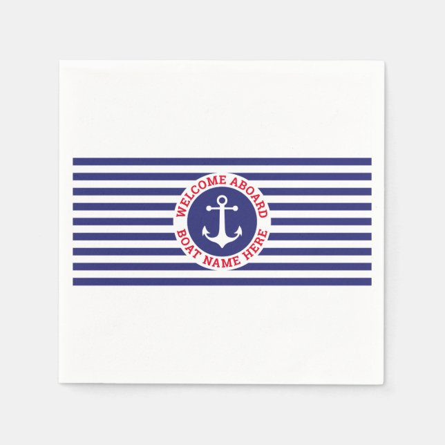 Nautical Design with Navy Stripes Pappersservett (Framsidan)