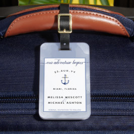 #Nautical Destination #Bröllop spara datum Bagagebricka