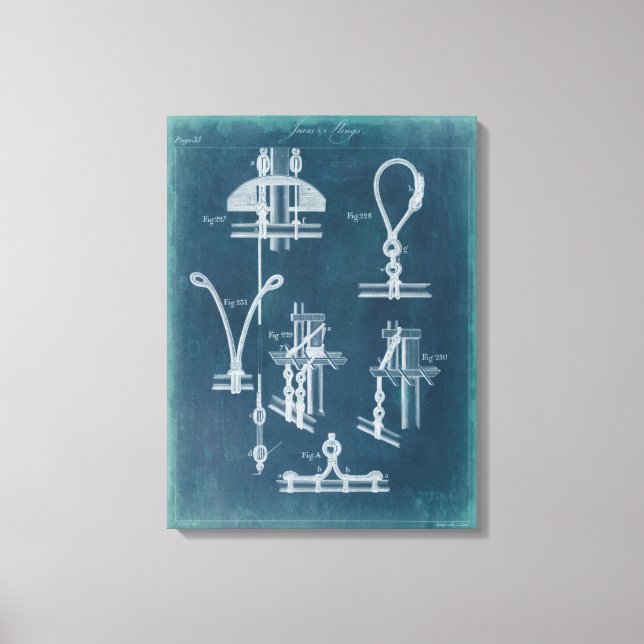 Nautical Detail Blueprint IV Canvastryck (Framsida)