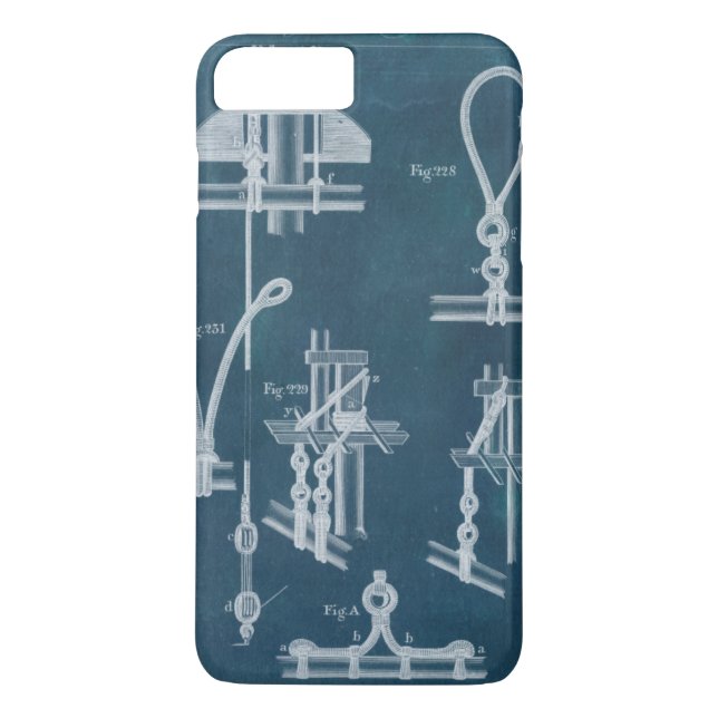 Nautical Detail Blueprint IV Case-Mate iPhone Skal (Baksida)