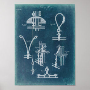 Nautical Detail Blueprint IV Poster