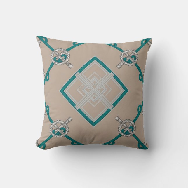 Nautical Diamond Knot Cushion Kudde (Framsida)