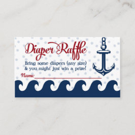 Nautical Diaper Raffle Cards Baby Shower Insert Tilläggskort