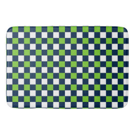 Nautical Doodles – Lime & Marinblå Mini Rutigt Badrumsmatta