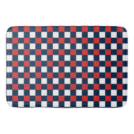 Nautical Doodles – Red & Navy Mini Check Badrumsmatta