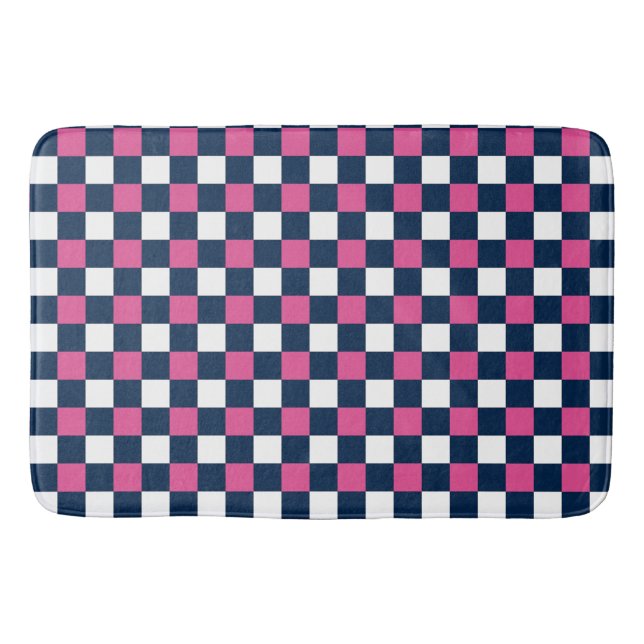 Nautical Doodles – varmt rosa och marinblå mini-ru Badrumsmatta (Framsidan)