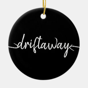 Nautical DRIFT AWAY-skriptbokstav Julgransprydnad Keramik