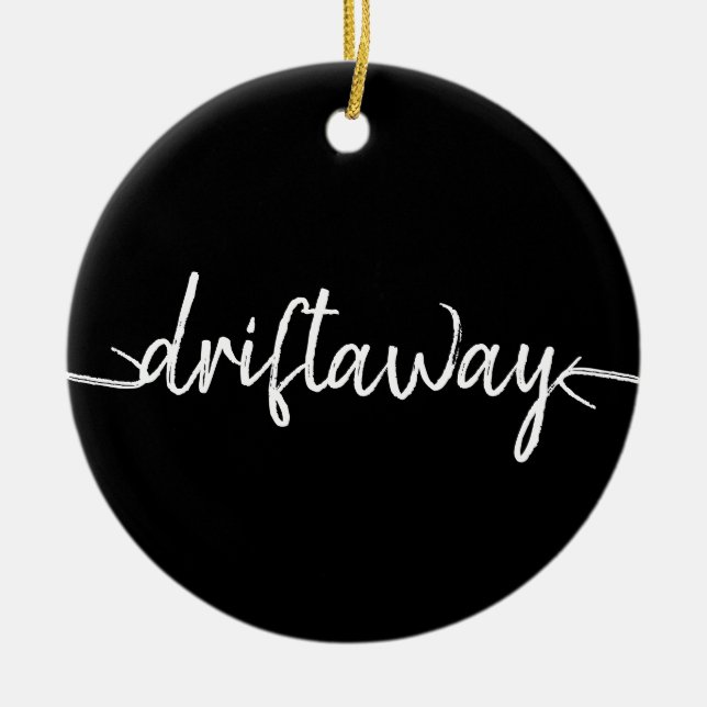 Nautical DRIFT AWAY-skriptbokstav Julgransprydnad Keramik (Framsidan)
