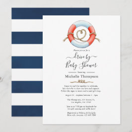 Nautical Drive By Bröllop eller Baby Shower Inbjudningar