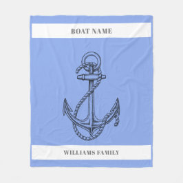"Nautical Escape" Personlig Boat Namn Anchor Fleecefilt