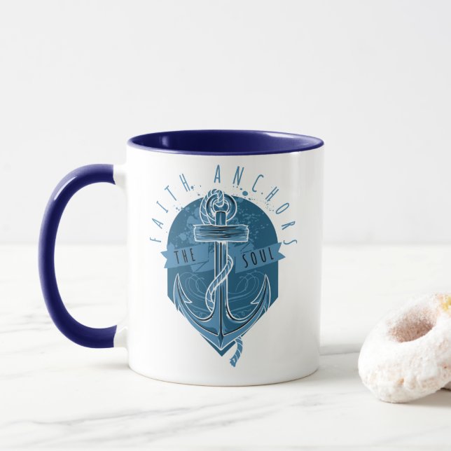 Nautical Faith Anchors the Soul Mugg (Med munk)