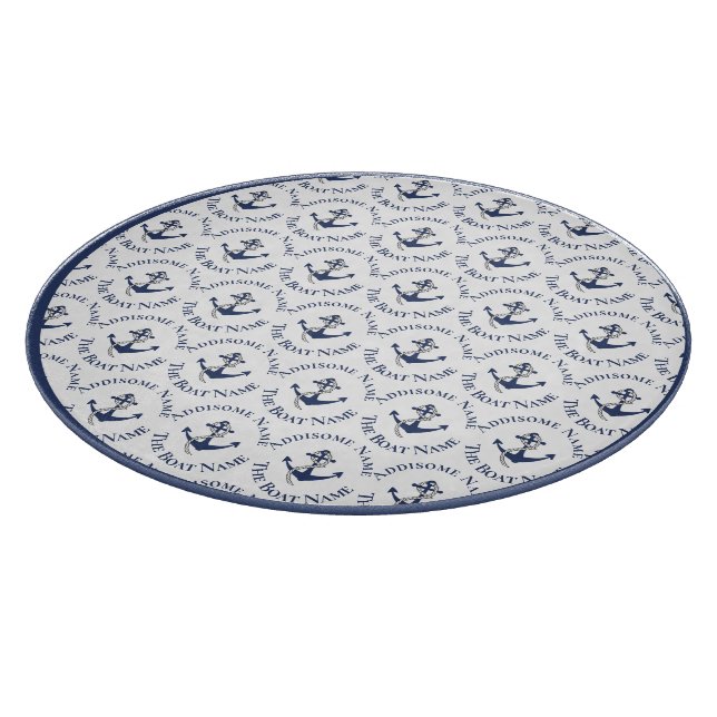 Nautical Family Boat Namn Navy Anchor (Hörn)